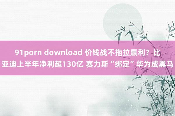 91porn download 价钱战不拖拉赢利？比亚迪上半年净利超130亿 赛力斯“绑定”华为成黑马