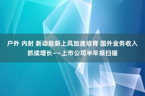 户外 内射 新动能新上风加速培育 国外业务收入抓续增长——上市公司半年报扫描