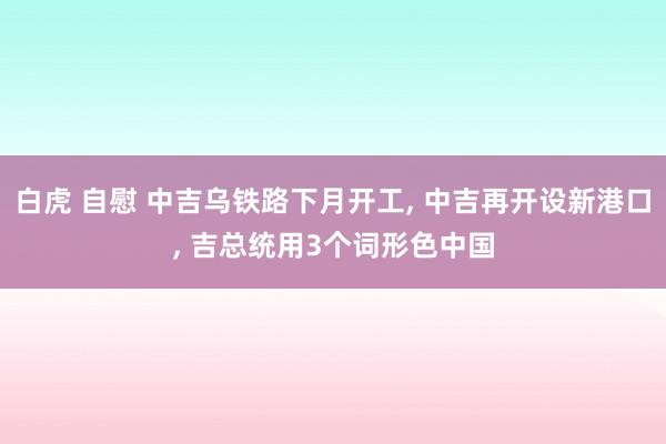 白虎 自慰 中吉乌铁路下月开工， 中吉再开设新港口， 吉总统用3个词形色中国