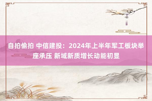 自拍偷拍 中信建投：2024年上半年军工板块举座承压 新域新质增长动能初显