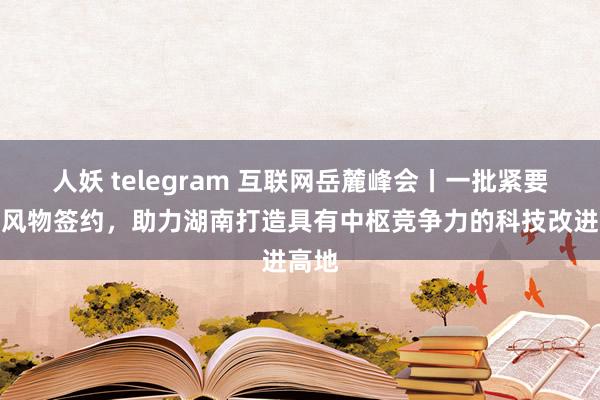 人妖 telegram 互联网岳麓峰会丨一批紧要研发风物签约，助力湖南打造具有中枢竞争力的科技改进高地