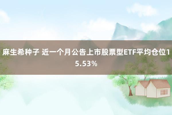 麻生希种子 近一个月公告上市股票型ETF平均仓位15.53%