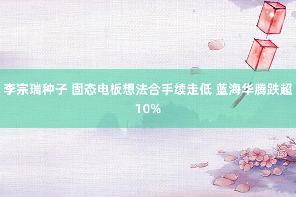 李宗瑞种子 固态电板想法合手续走低 蓝海华腾跌超10%