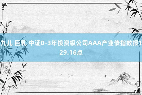 九儿 巨乳 中证0-3年投资级公司AAA产业债指数报129.16点