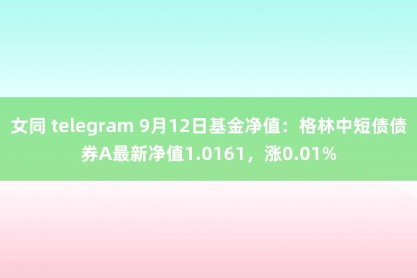 女同 telegram 9月12日基金净值：格林中短债债券A最新净值1.0161，涨0.01%