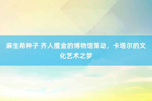 麻生希种子 齐人攫金的博物馆策动，卡塔尔的文化艺术之梦