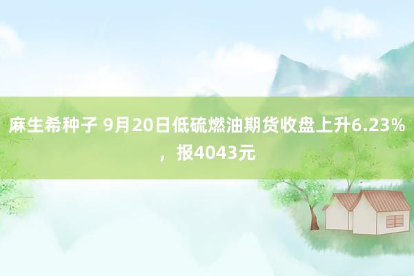 麻生希种子 9月20日低硫燃油期货收盘上升6.23%，报4043元