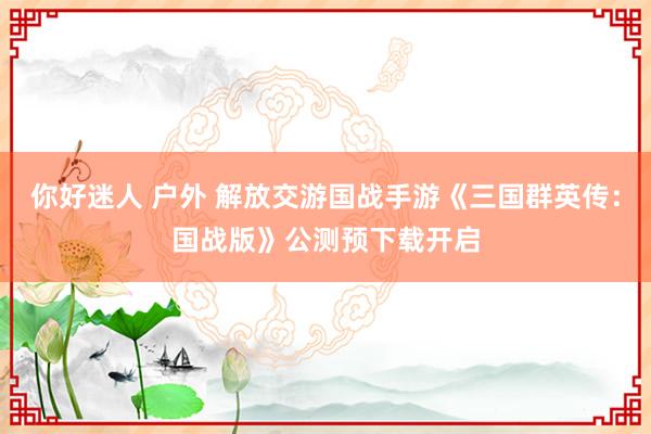 你好迷人 户外 解放交游国战手游《三国群英传：国战版》公测预下载开启