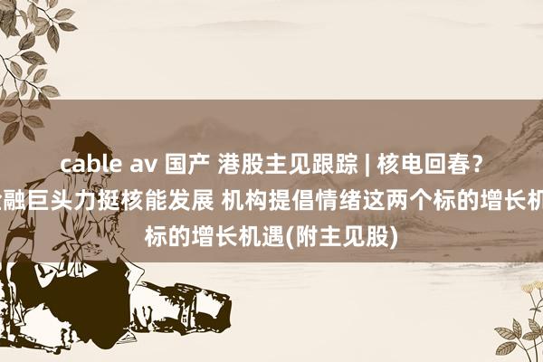 cable av 国产 港股主见跟踪 | 核电回春？传大家14家金融巨头力挺核能发展 机构提倡情绪这两个标的增长机遇(附主见股)