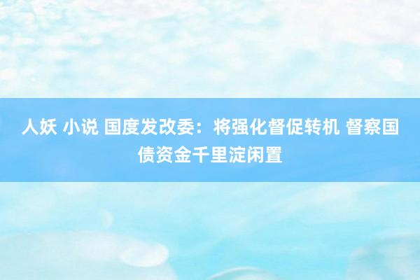 人妖 小说 国度发改委：将强化督促转机 督察国债资金千里淀闲置