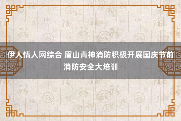 伊人情人网综合 眉山青神消防积极开展国庆节前消防安全大培训