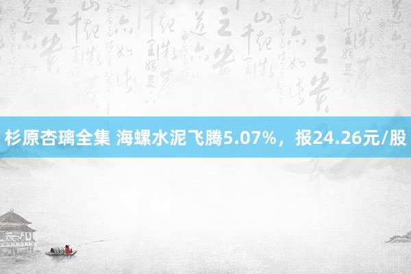 杉原杏璃全集 海螺水泥飞腾5.07%，报24.26元/股