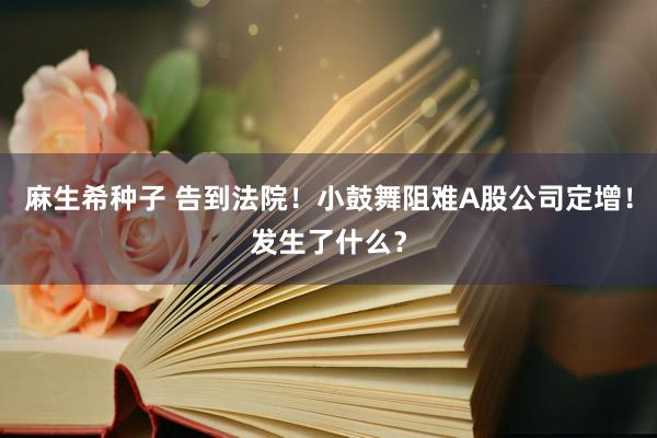 麻生希种子 告到法院！小鼓舞阻难A股公司定增！发生了什么？