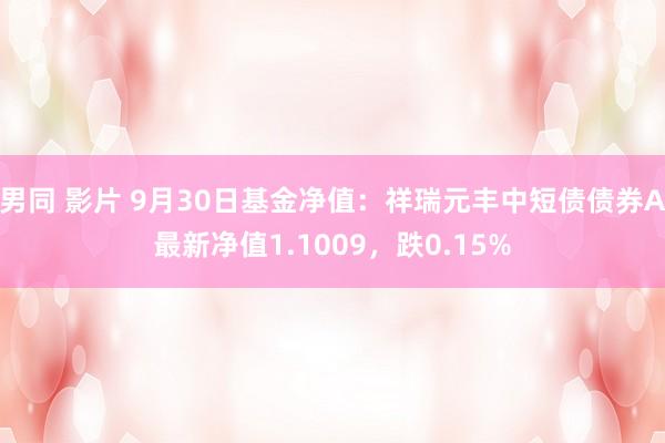 男同 影片 9月30日基金净值：祥瑞元丰中短债债券A最新净值1.1009，跌0.15%