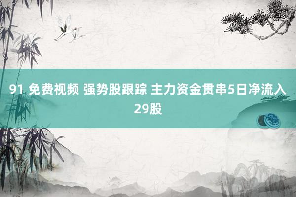 91 免费视频 强势股跟踪 主力资金贯串5日净流入29股