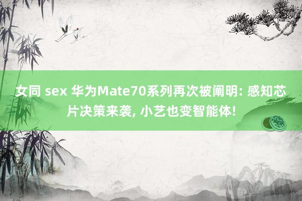 女同 sex 华为Mate70系列再次被阐明: 感知芯片决策来袭， 小艺也变智能体!