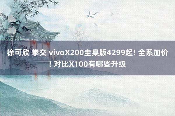 徐可欣 拳交 vivoX200圭臬版4299起! 全系加价! 对比X100有哪些升级