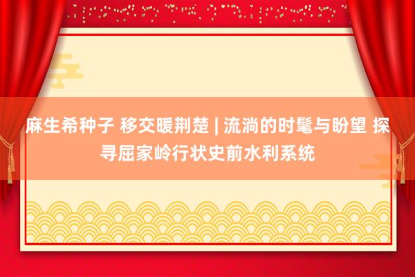 麻生希种子 移交暖荆楚 | 流淌的时髦与盼望 探寻屈家岭行状史前水利系统