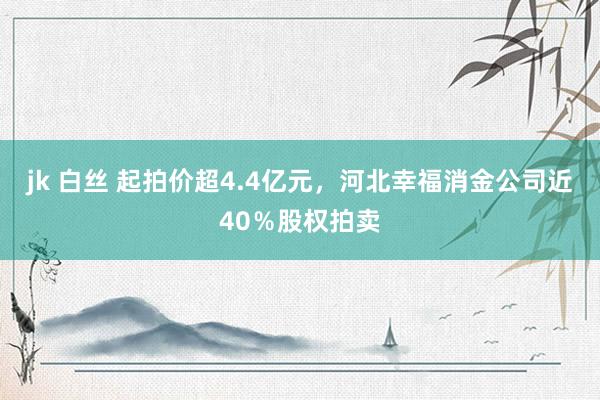 jk 白丝 起拍价超4.4亿元，河北幸福消金公司近40％股权拍卖