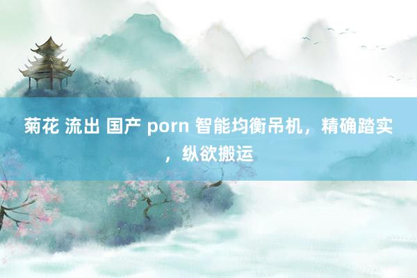 菊花 流出 国产 porn 智能均衡吊机，精确踏实，纵欲搬运