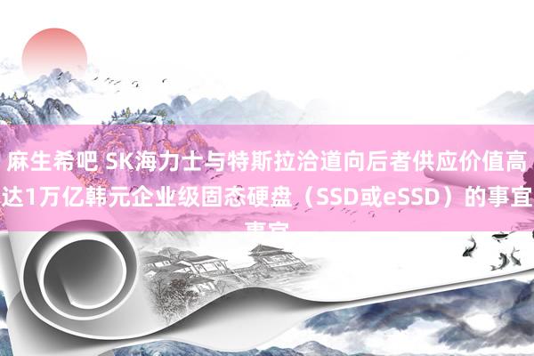 麻生希吧 SK海力士与特斯拉洽道向后者供应价值高达1万亿韩元企业级固态硬盘（SSD或eSSD）的事宜