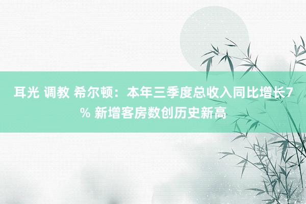 耳光 调教 希尔顿：本年三季度总收入同比增长7% 新增客房数创历史新高