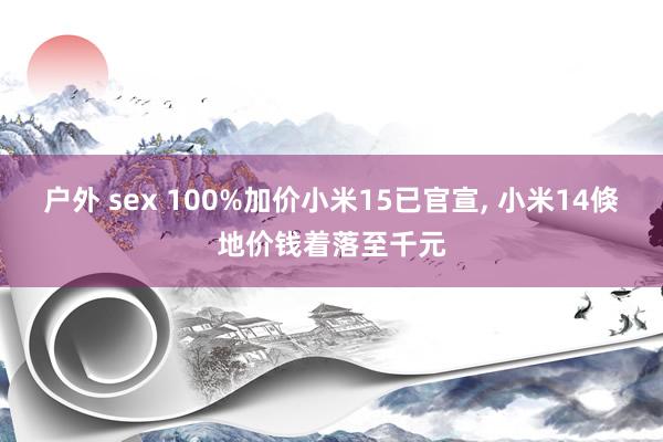 户外 sex 100%加价小米15已官宣， 小米14倏地价钱着落至千元