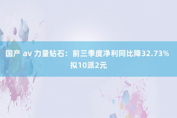 国产 av 力量钻石：前三季度净利同比降32.73% 拟10派2元