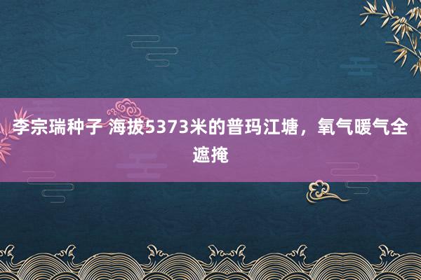 李宗瑞种子 海拔5373米的普玛江塘，氧气暖气全遮掩