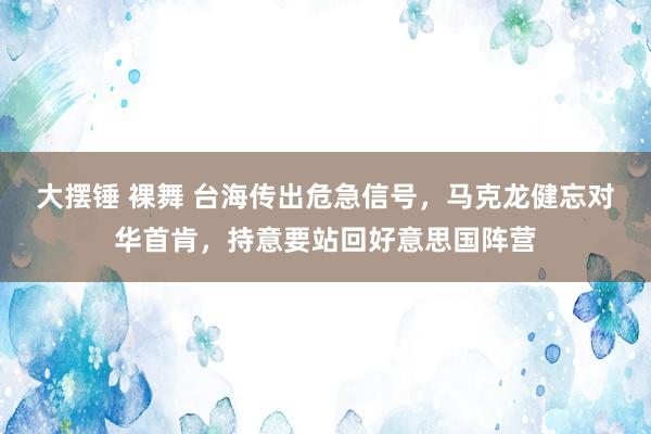 大摆锤 裸舞 台海传出危急信号，马克龙健忘对华首肯，持意要站回好意思国阵营