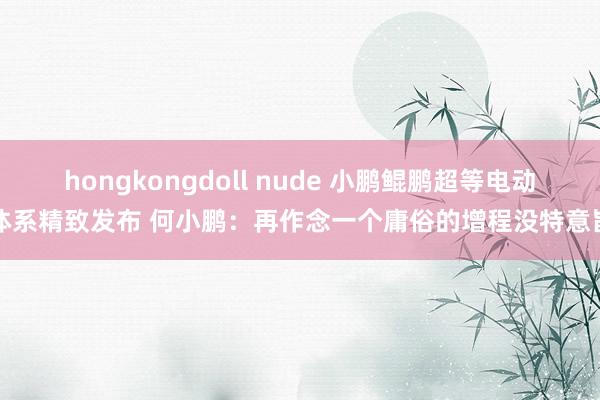 hongkongdoll nude 小鹏鲲鹏超等电动体系精致发布 何小鹏：再作念一个庸俗的增程没特意旨