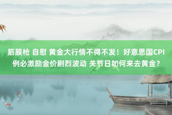 筋膜枪 自慰 黄金大行情不得不发！好意思国CPI例必激励金价剧烈波动 关节日如何来去黄金？