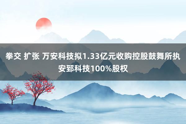 拳交 扩张 万安科技拟1.33亿元收购控股鼓舞所执安郅科技100%股权