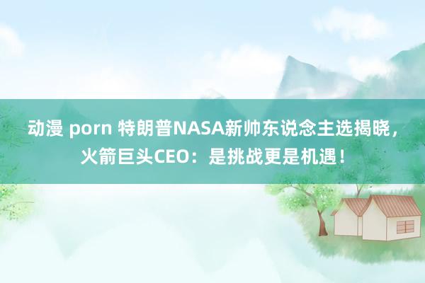 动漫 porn 特朗普NASA新帅东说念主选揭晓，火箭巨头CEO：是挑战更是机遇！