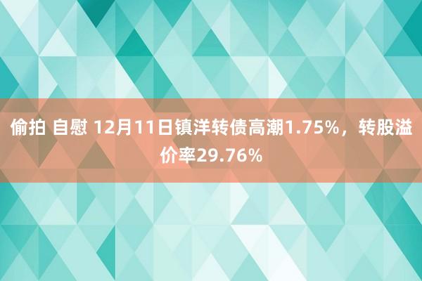 偷拍 自慰 12月11日镇洋转债高潮1.75%，转股溢价率29.76%