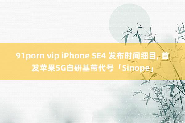 91porn vip iPhone SE4 发布时间细目， 首发苹果5G自研基带代号「Sinope」