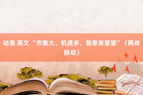 动漫 英文 “市集大、机遇多，我思来望望”（两岸脉动）