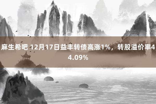 麻生希吧 12月17日益丰转债高涨1%，转股溢价率44.09%