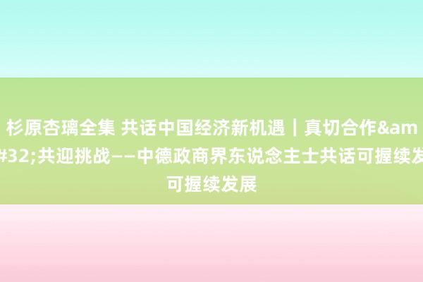 杉原杏璃全集 共话中国经济新机遇｜真切合作&#32;共迎挑战——中德政商界东说念主士共话可握续发展