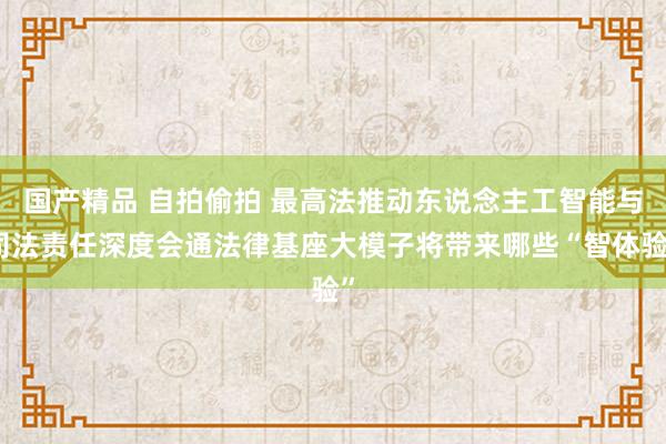 国产精品 自拍偷拍 最高法推动东说念主工智能与司法责任深度会通法律基座大模子将带来哪些“智体验”