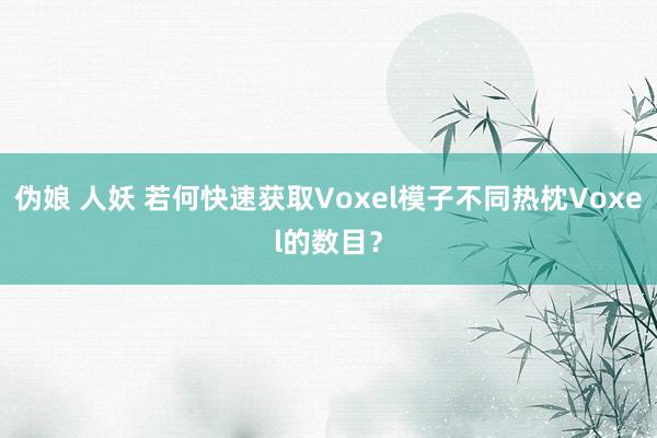 伪娘 人妖 若何快速获取Voxel模子不同热枕Voxel的数目？