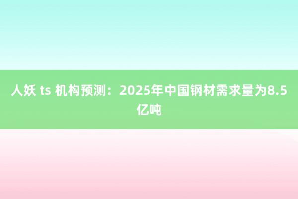 人妖 ts 机构预测：2025年中国钢材需求量为8.5亿吨