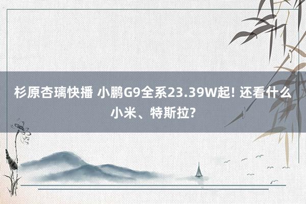 杉原杏璃快播 小鹏G9全系23.39W起! 还看什么小米、特斯拉?