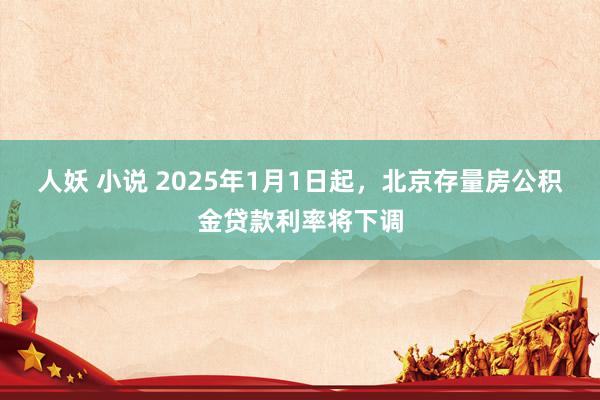 人妖 小说 2025年1月1日起，北京存量房公积金贷款利率将下调