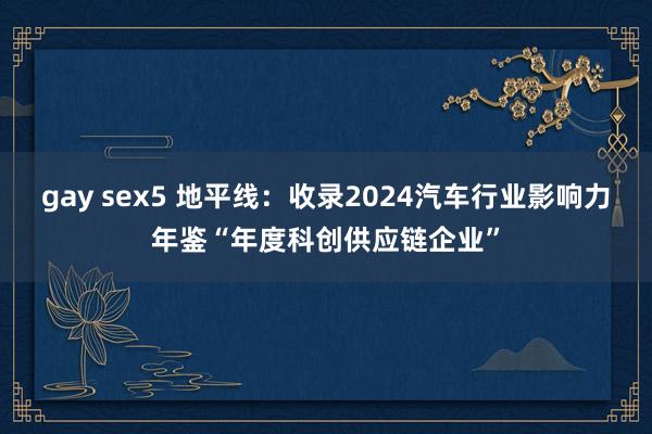 gay sex5 地平线：收录2024汽车行业影响力年鉴“年度科创供应链企业”