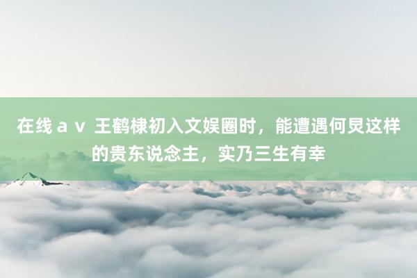 在线ａｖ 王鹤棣初入文娱圈时，能遭遇何炅这样的贵东说念主，实乃三生有幸