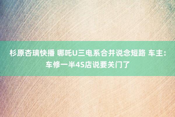 杉原杏璃快播 哪吒U三电系合并说念短路 车主：车修一半4S店说要关门了