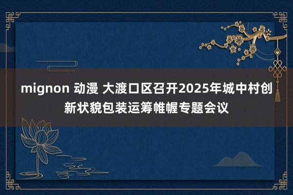 mignon 动漫 大渡口区召开2025年城中村创新状貌包装运筹帷幄专题会议