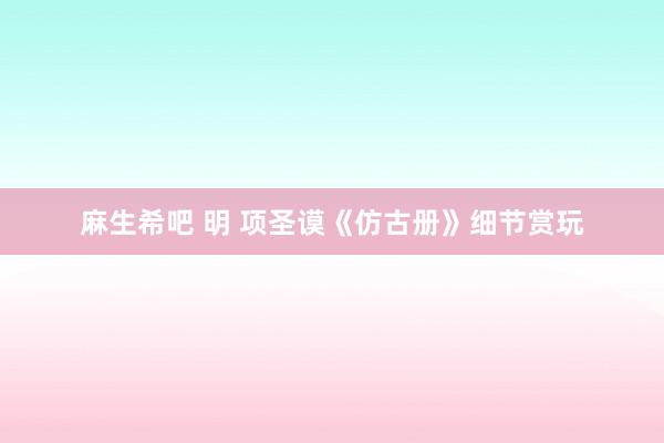 麻生希吧 明 项圣谟《仿古册》细节赏玩