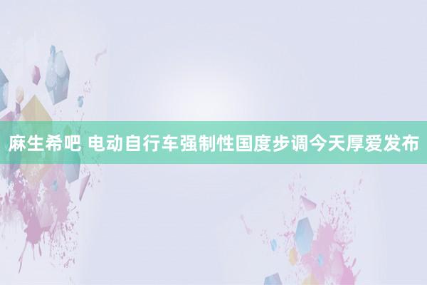 麻生希吧 电动自行车强制性国度步调今天厚爱发布